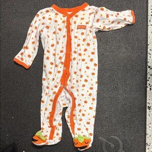 Small Wonders White and Orange Pumpkin Footie